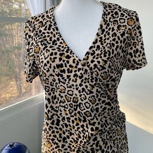 Leopard Print Wrap Top